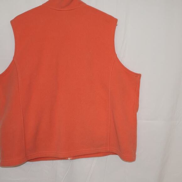 LL Bean Lycra Spandex Flannel Vest Size 2X Zip Front Two front pockets Pumpkin - Picture 10 of 16